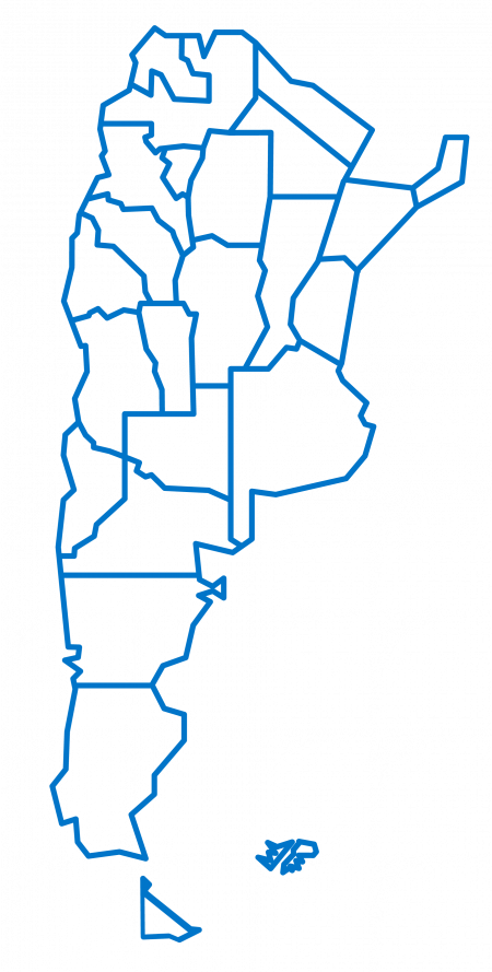 Mapa de Argentina - Con división por provincias